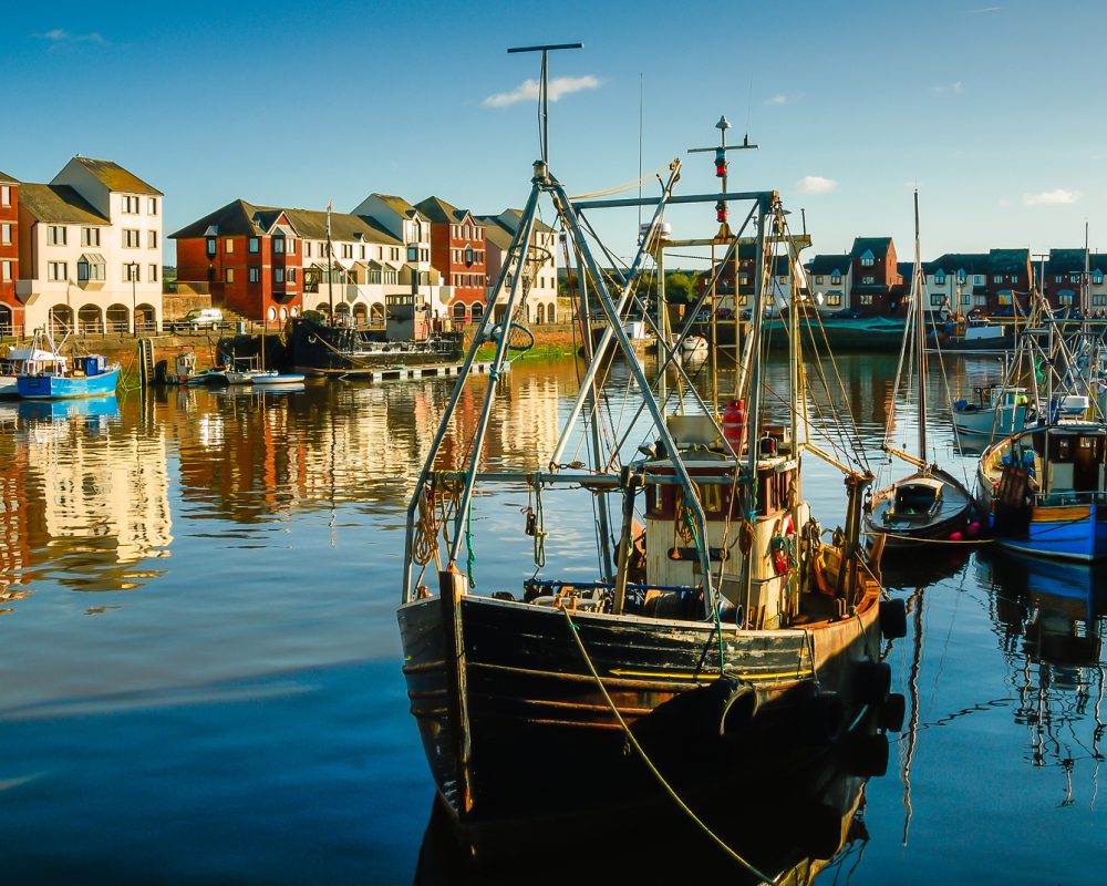 Trawlers in Harbour at Maryport in Cumbria